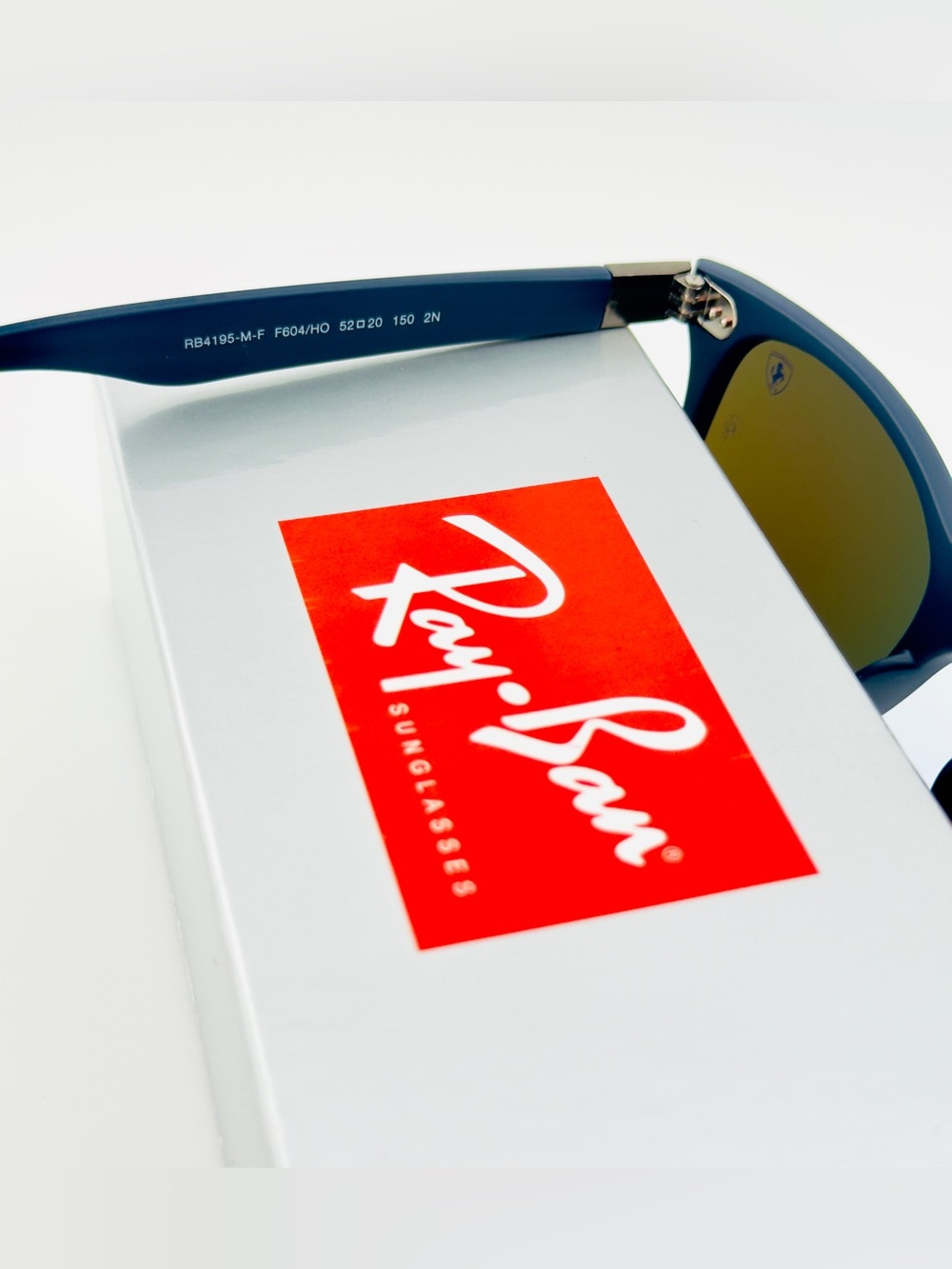 Ray-Ban Scuderia Ferrari Sunglasses RB4195M Matte Gray Frame Blue Mirror Lenses - Picture 12 of 15